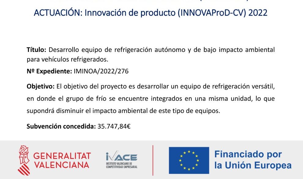 PROYECTO REALIZADO CON EL APOYO DEL INSTITUTO VALENCIANO DE COMPETITIVIDAD EMPRESARIAL A TRAVÉS DEL PROGRAMA DE PROYECTOS DE INNOVACIÓN DE PYME